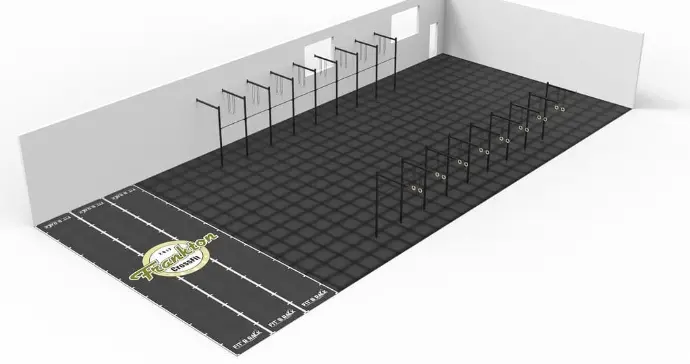 Conception salle de sport 3D Frankton Club - Projet Guillaume Bouchard Aménagement salle de sport sur-mesure type HYROX