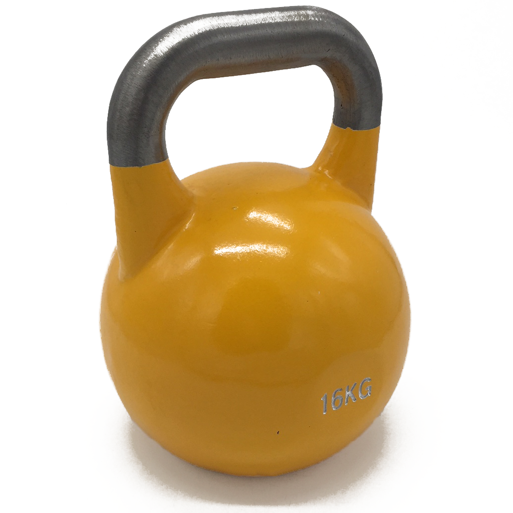 Kettlebell Jaune 16 KG - Compétition - Anse acier brut