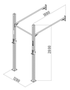 Esus I - Composition et dimensions rack mural Wallmount - barre de traction et poste à squat