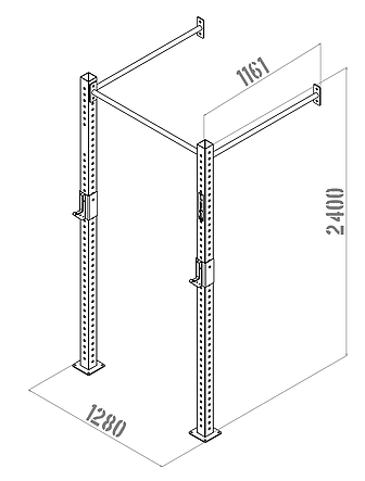 Rack Nerios - Dimensions Barres de tractions trainings renforcement musculaire et gym