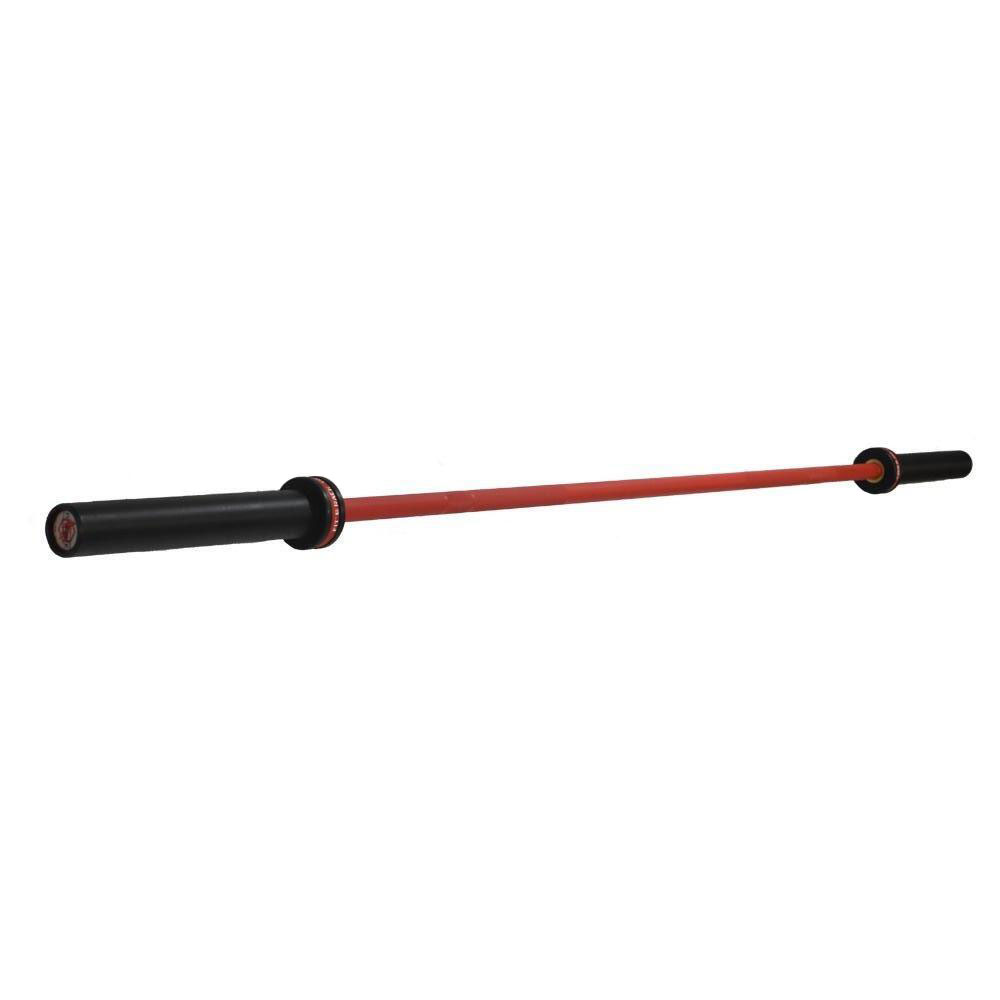 Barre Olympique 15KG Résistance 1300 MPa - Signature Athlète Rouge