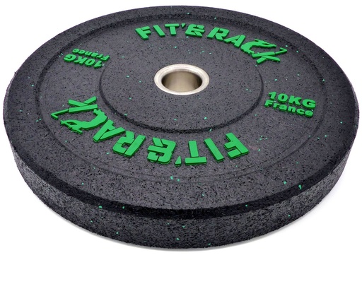 [POW-100] Poids Olympique - WOD (10KG - Noir Mouchete Vert)
