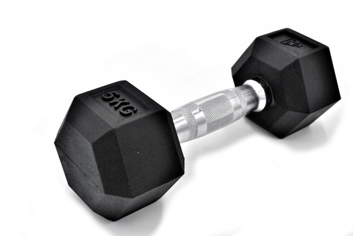 [HTR-050] Haltère Hexagonale Poignée Chromée Dumbbell - 1 à 50 kg (5KG)