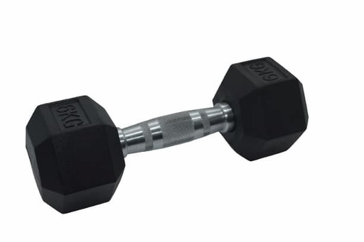 [HTR-060] Haltère Hexagonale Poignée Chromée Dumbbell - 1 à 50 kg (6KG)