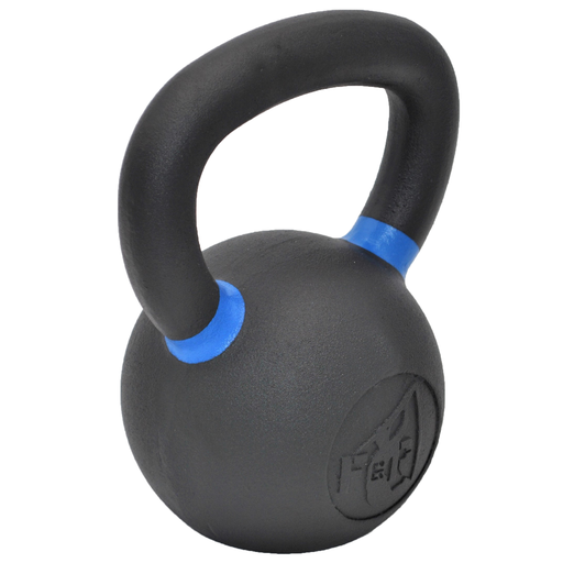 [KBE-120] Kettlebell Entraînement Fonte Noir à liseré - 4 à 40 kg (12KG - Liseré Bleu)