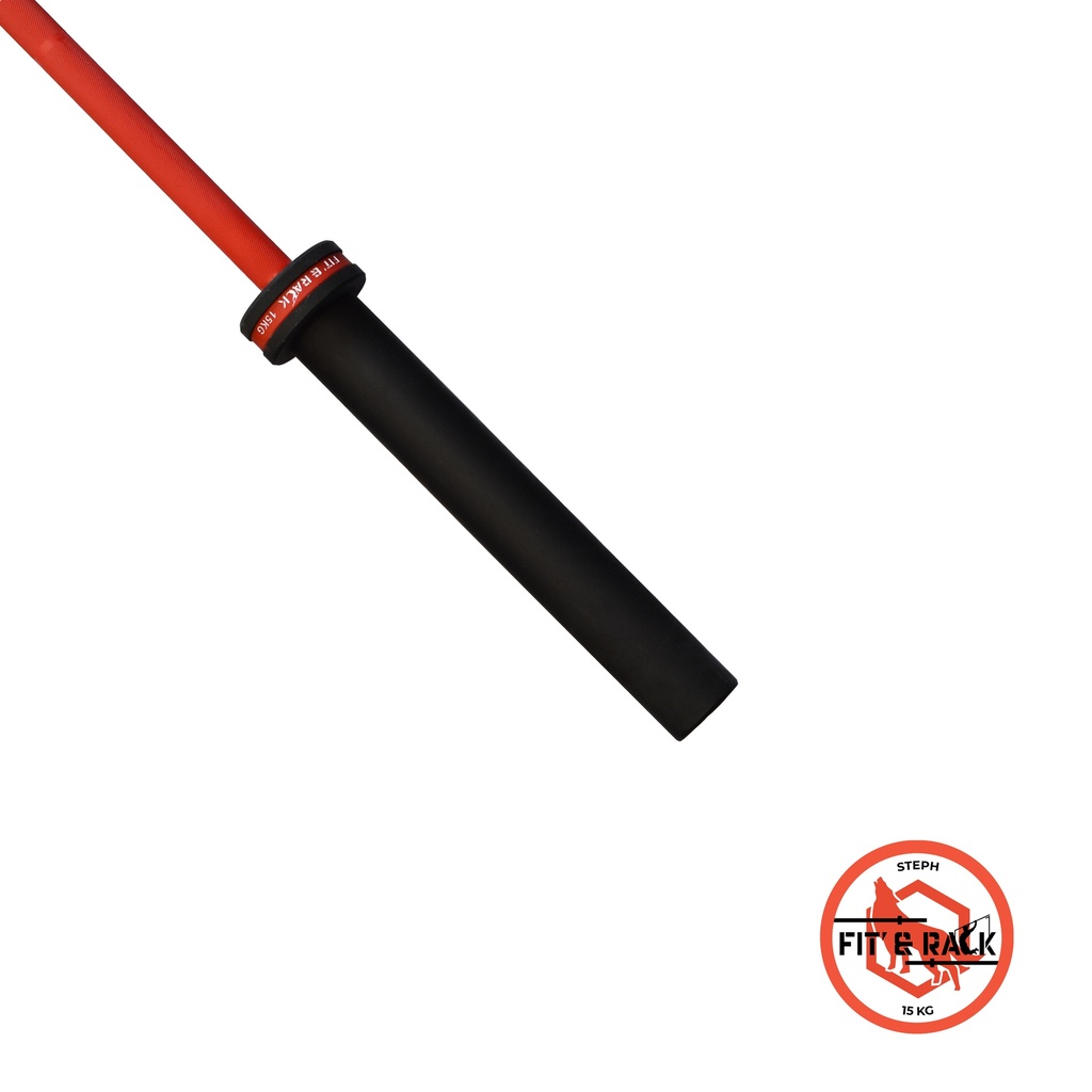 [BAS-015-O] Barre Olympique 15KG Cerakote - Signature - Déstockage (Rouge)
